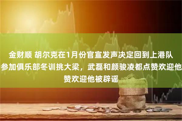 金财顺 胡尔克在1月份官宣发声决定回到上港队！直接参加俱乐部冬训挑大梁，武磊和颜骏凌都点赞欢迎他被辟谣
