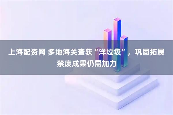 上海配资网 多地海关查获“洋垃圾”，巩固拓展禁废成果仍需加力